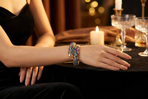 Crystal Wrap Around Cuff Multicoloured
