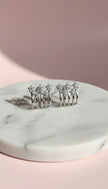 Star Climber Crystal Stud Earrings Silver