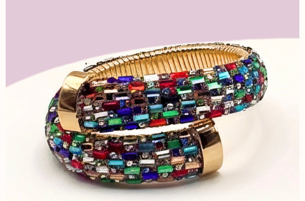 Crystal Wrap Around Cuff Multicoloured
