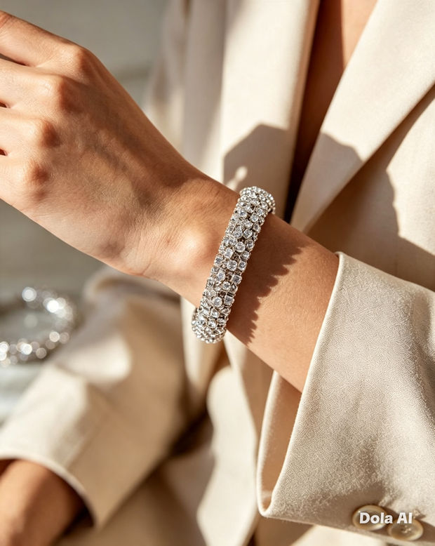 Size Crystal Cuff Bracelet