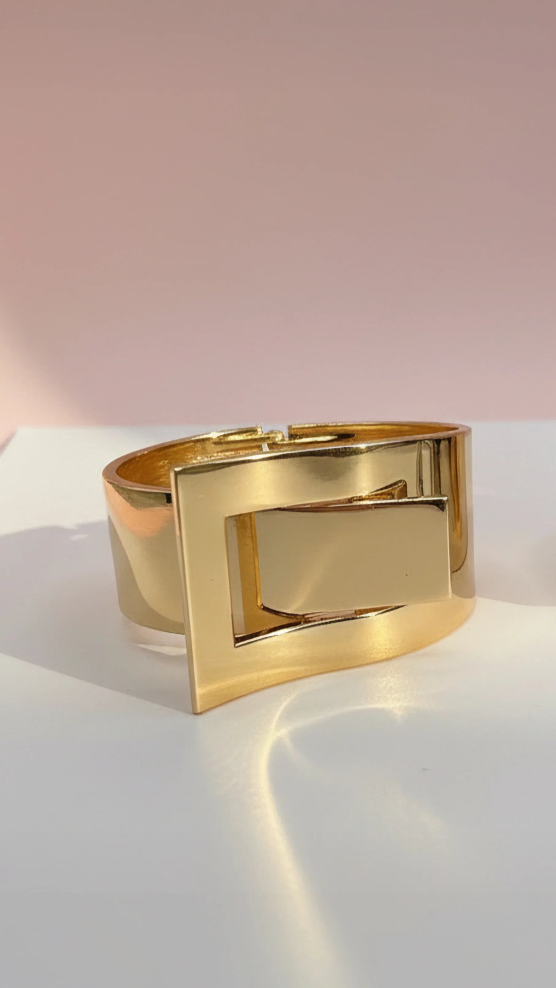 Gold Statement Buckle Bangle