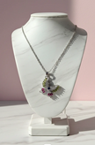Butterfly Crystal Pendant Necklace Silver