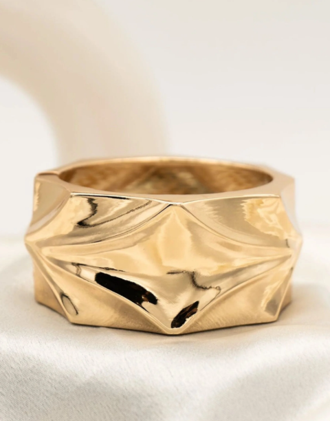 Chunky Melted Sculpted Statement Cuff Bangle