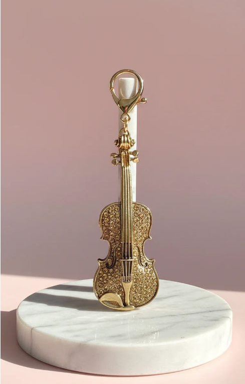 Violin Crystal Key Ring & Bag Charm