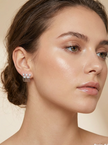 Star Climber Crystal Stud Earrings Silver
